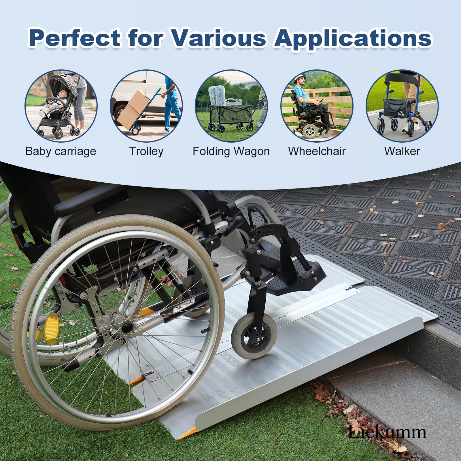 Snapklik.com : 4FT Wheelchair Ramp, Double Layer Aluminum, 990 Lbs ...