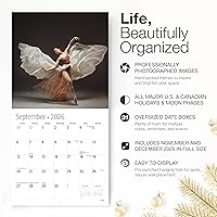 Vista 2 de RED EMBER Calendario de pared de ballet 2026 de 12 meses 12 x 24 pulgadas abierto Papel grueso y resistente Regalo de vacaciones Calendario