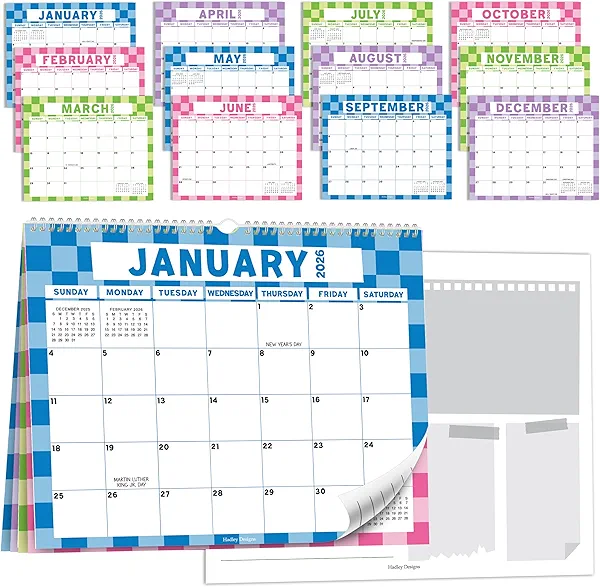 2026 Wall Calendar Large - Spiral Wall Calendars 2026-2027, 18 Months Calendar from January 2026 to June 2027, Hanging Calendars for Home, Office, Classroom, Colorful Monthly Planner
