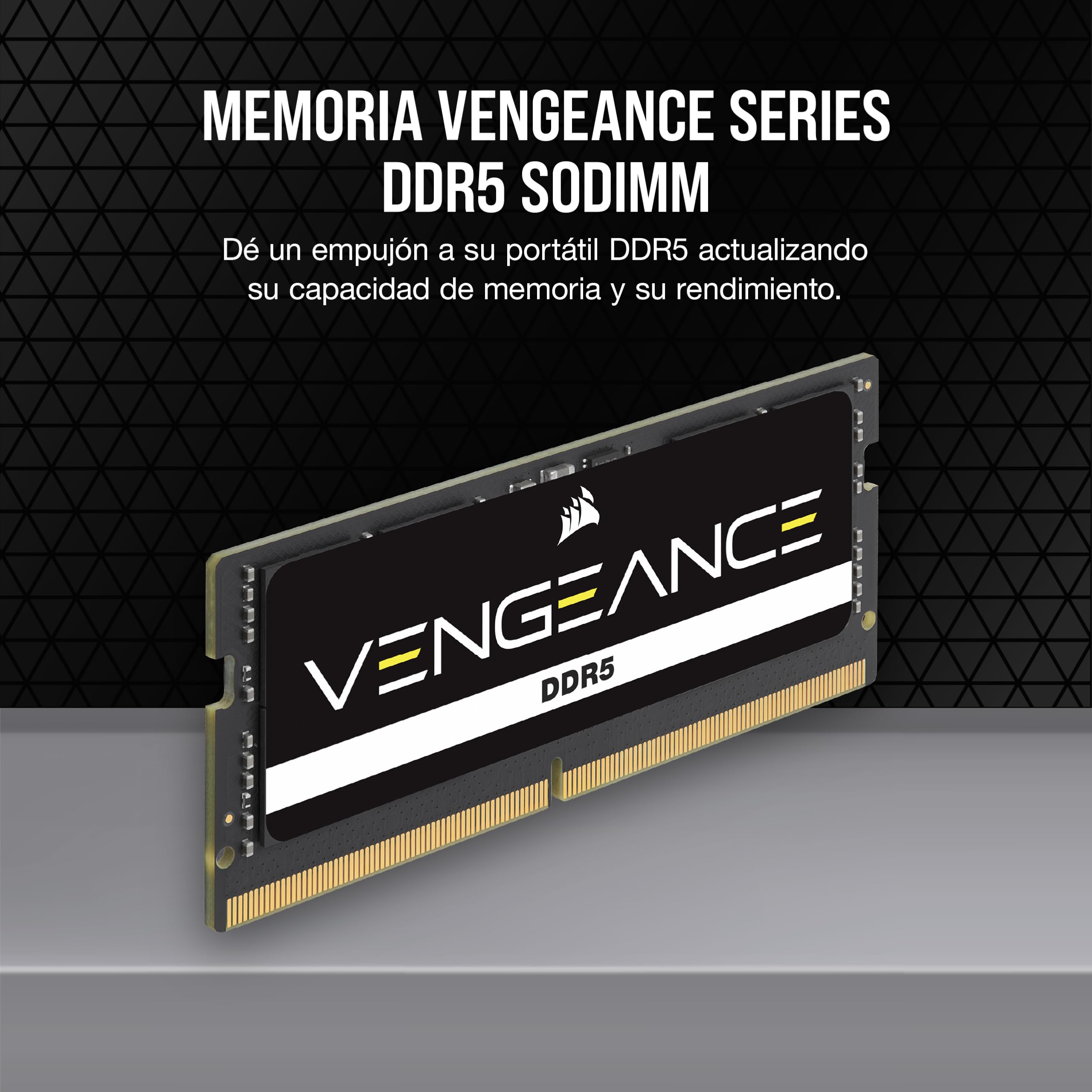 CORSAIR DDR5 32GB 16GB×2 5600MHz SODIMM CORSAIR Vengeance SODIMM DDR5 RAM 32GB (2x16GB) hasta 5600MHz CL48