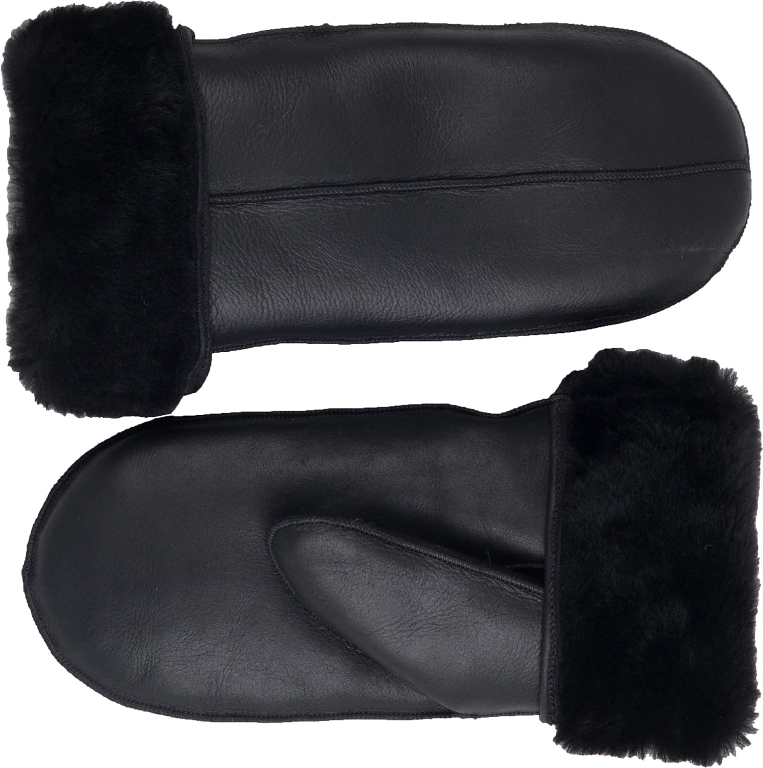 Men’s Premium Genuine Sheepskin Shearling Mittens – Warm Winter Gloves