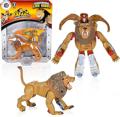 Forest & Twelfth Juguetes de animales de la selva, figura de acción transformadora, cambia de un juguete de animal detallado a un robot de juguete