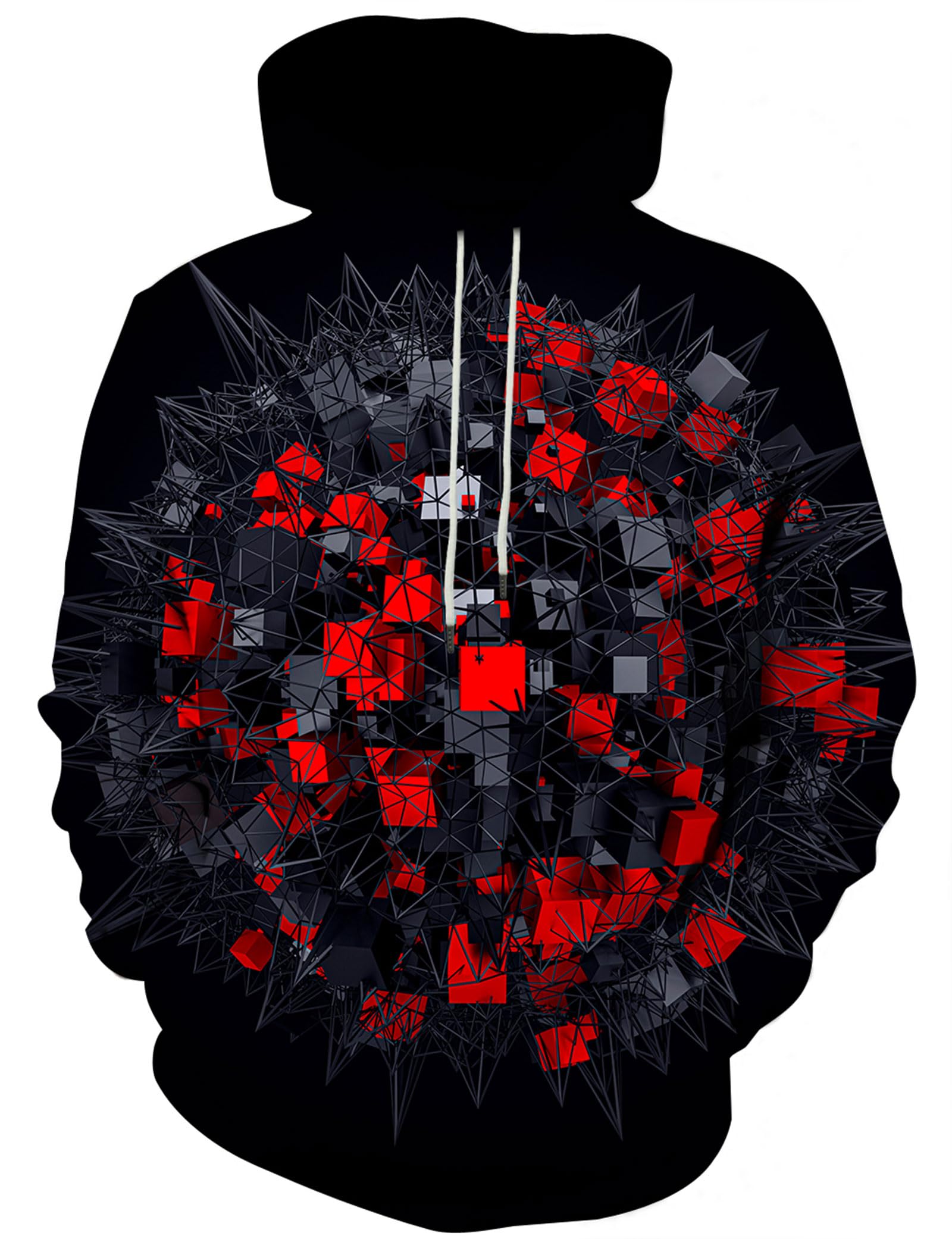 AsylvainUnisex Graphic Hoodies 3D Cool Design Print Colorful Hooded Sweatshirt for Men and Women