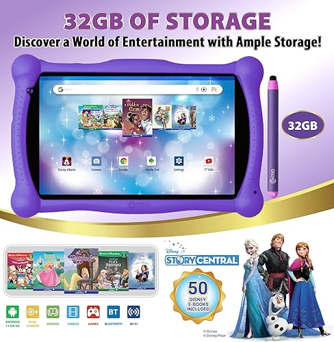 Miniatura 3 de Contixo Paquete de tabletas de aprendizaje Disney Kids de 7 pulgadas, auriculares, lápiz capacitivo y bolsa, libro de cuentos Disney preinstalado