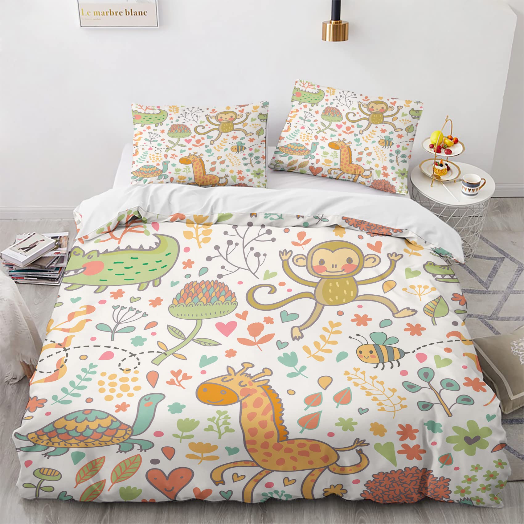 Set Biancheria Lettino Neonato Reversibile 100% Cotone – Choco Fantasy Con Cuscino 30x40 Cm