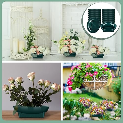 Miniatura 7 de Karenhi 18 cuencos verdes para arreglos florales de tamaño grande de 6.3 pulgadas, cuencos de espuma floral para arreglos, vacaciones, bodas,