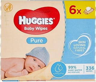 Huggies Pure Salviette Umidificate per Bambini, 6 Confezioni da 56 Salviette