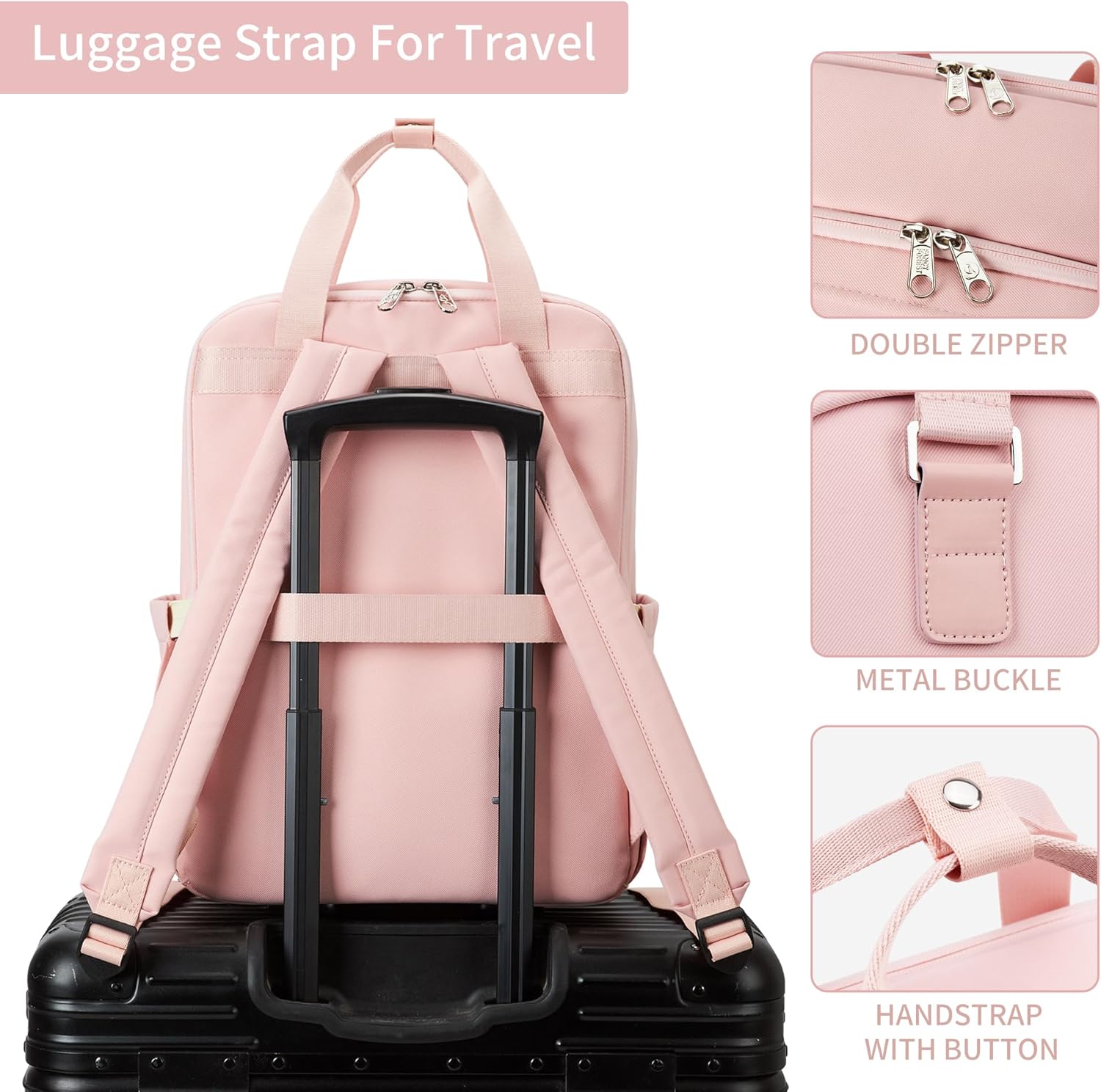 KALIDI 16 Inch Women Laptop Backpack, 15.6 Inches Business Office Work Daypack Rucksack Travel Airplane Gym Bag