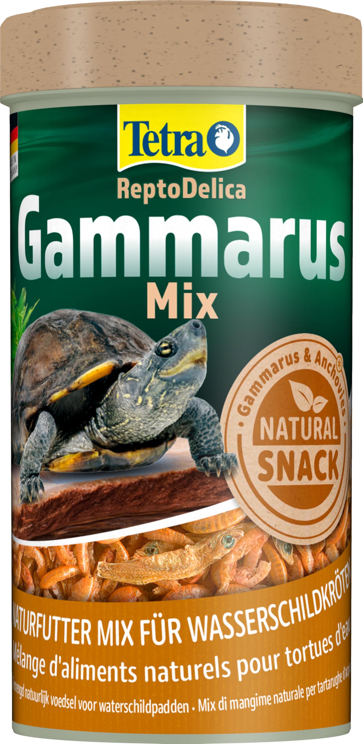 Tetra Gammarus Mix comida para tortugas - comida natural con gammarus y anchoas para tortugas acuáticas, Lata de 250 ml