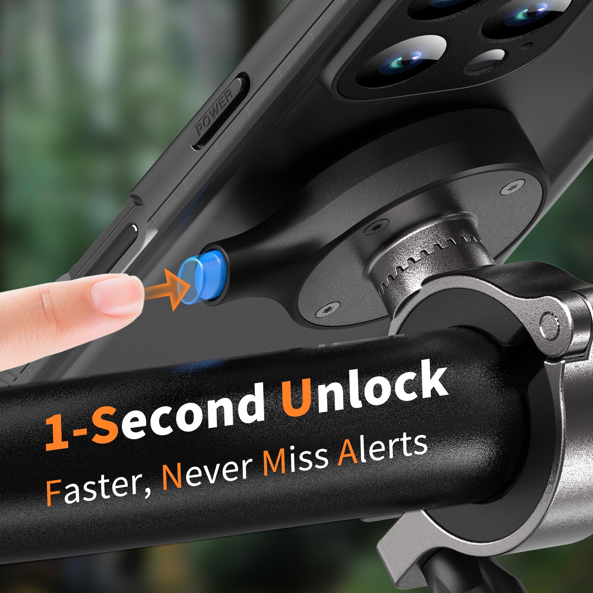 Cozycase Antykradzieżowe-Wodoszczelne-Szybkie Odblokowanie 1S do iPhone 16 Pro Uchwyt na Telefon do Roweru – Uchwyty Rowerowe na Kierownicę Motocykl Rower Szosowy Górski MTB Uchwyt