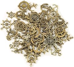 100g Anchor Pendant Retro Compass Pendant Steampunk Jewelry Making Accessories Retro Pendant Necklace Bracelet Pendant DIY Accessories