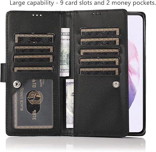 Miniatura 2 de EYZUTAK Funda tipo cartera para Samsung Galaxy A14 5G, con purpurina brillante de piel sintética con función atril con función atril y cartera