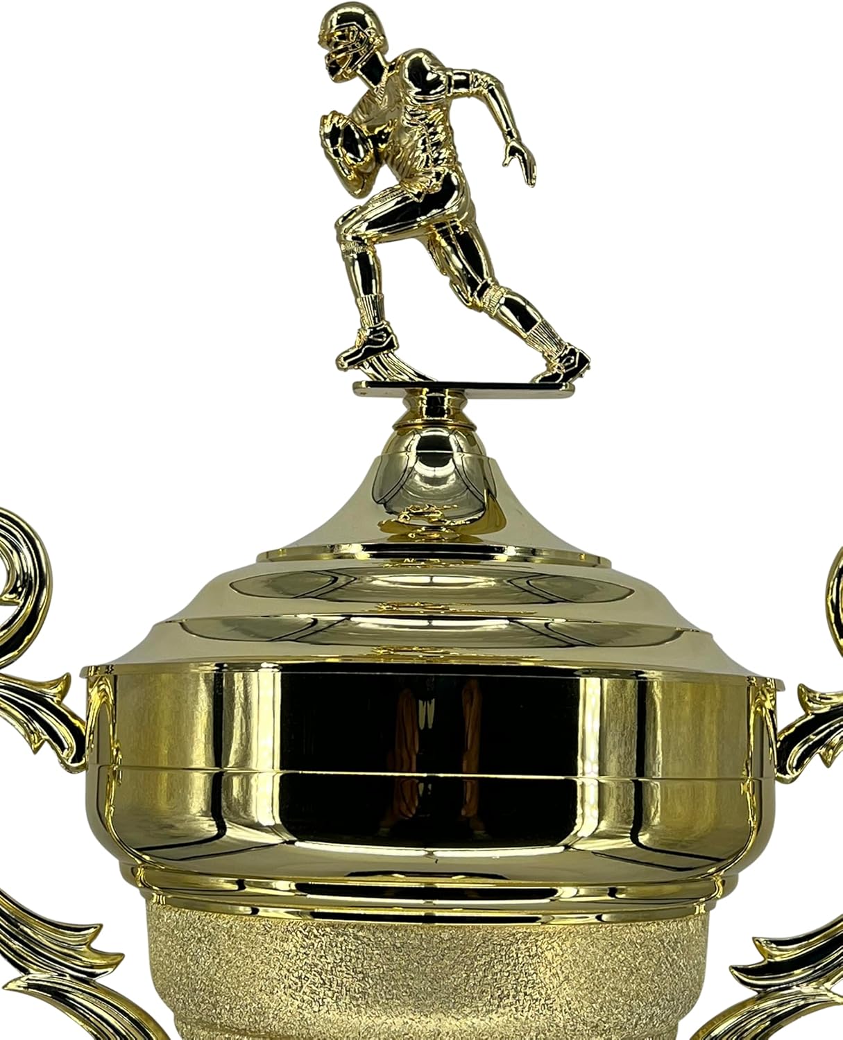 Express Medals Giant 39 Inch Tall 22 Inch Wide Gold Trophy Cup Award with Various Sport and Activity Figure Tops. Includes Attached Plate with up to 5 Lines of Your Custom Engraved Text.