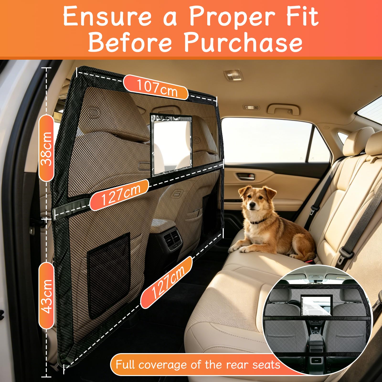 Grille de séparation pour Chien de Voiture