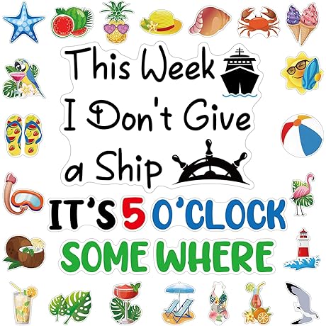 27 pcs Cruise Themed Door Magnets for Any Metal Surface