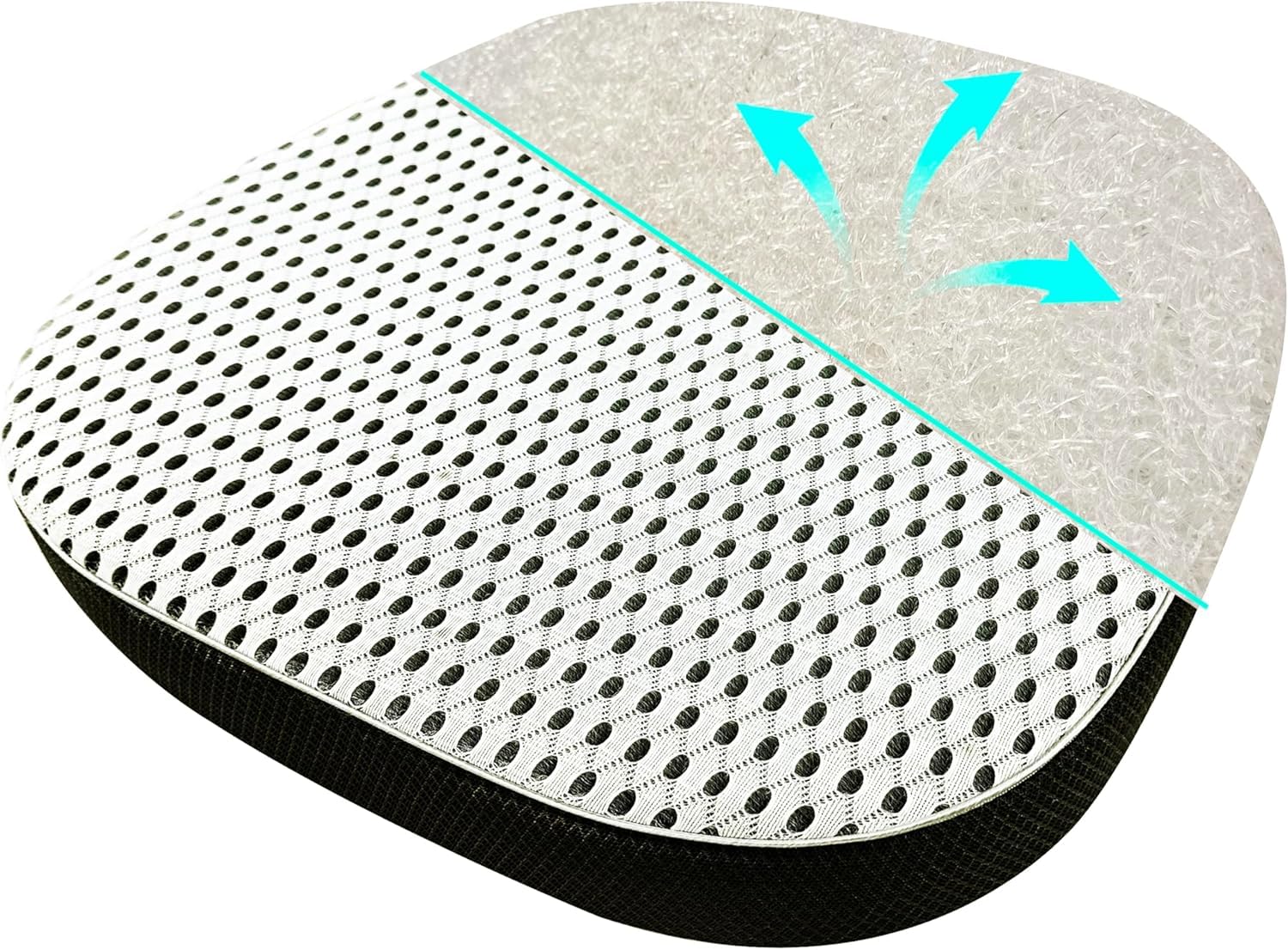 Sitzkissen Bürostuhl, Druckpunkte Stuhlkissen Hoch Atmungsaktives Sitzauflage Stuhl für Auto Rollstuhlkissen oder Sitzerhöhung für Erwachsene Anti Dekubitus Kissen 40x40x5CM
