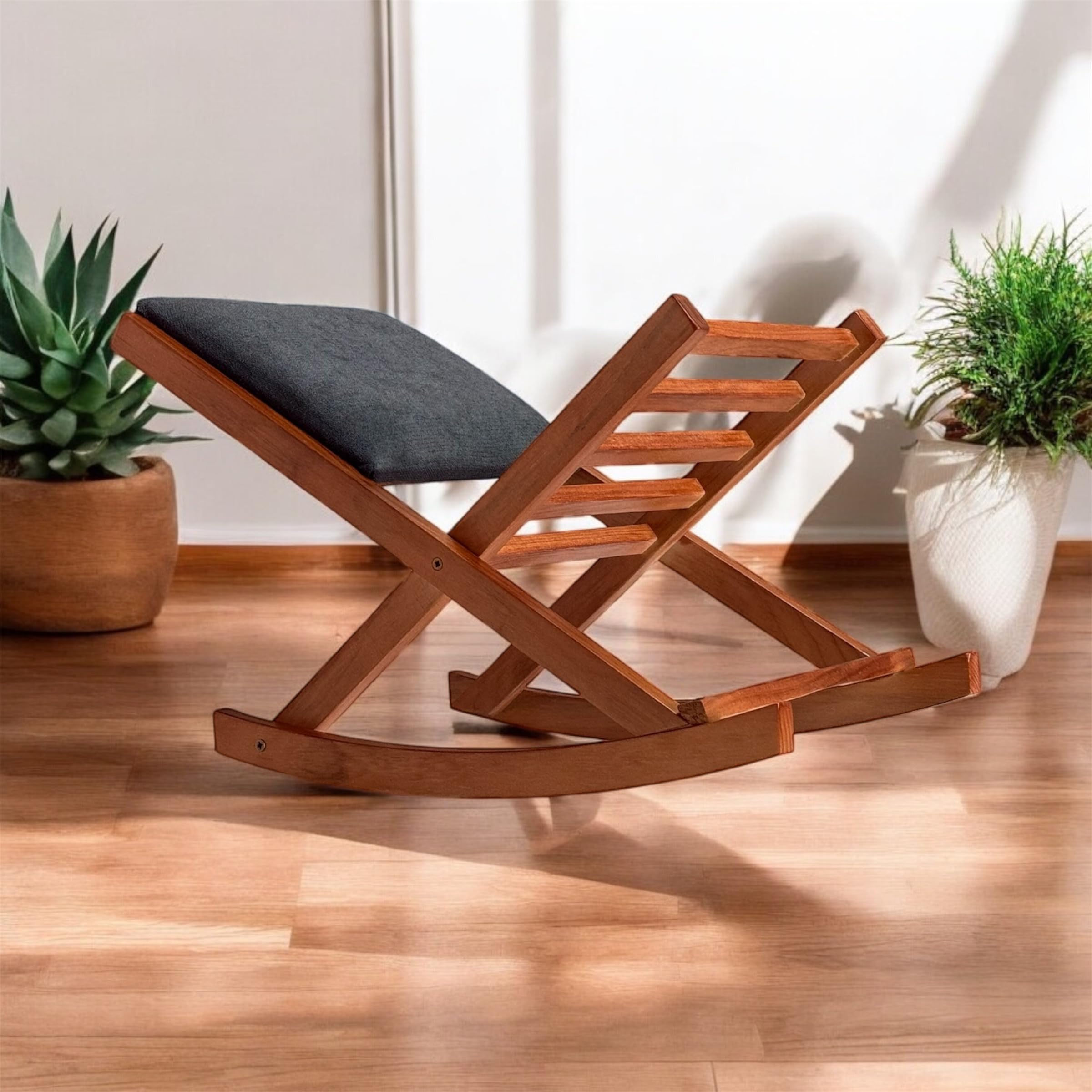 Reposapiés Plegable Balancín de Madera de pino Barnizado en Cerezo (Marengo)