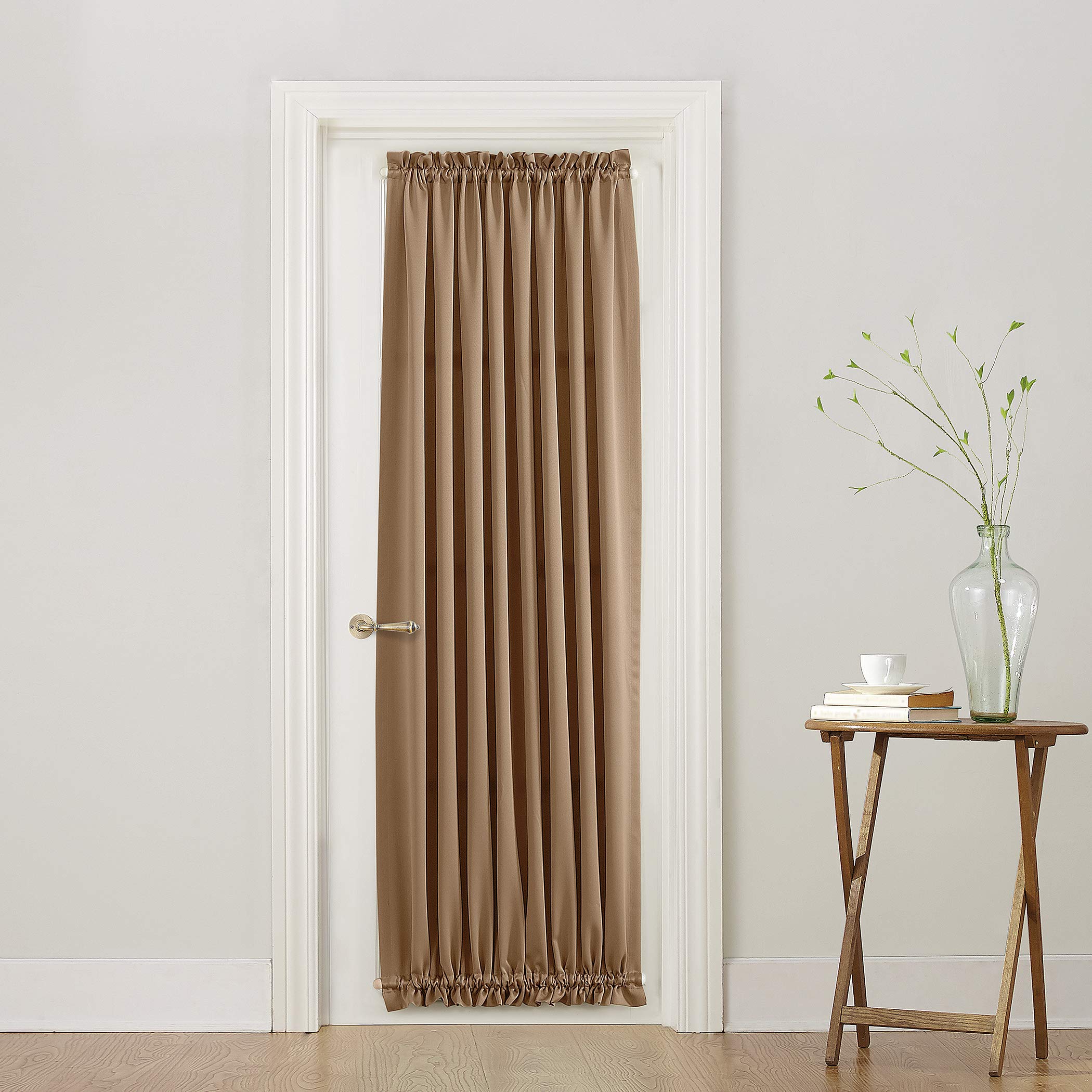 Sun Zero Barrow Energy Efficient Rod Pocket Door Curtain Panel, 54" x 72", Taupe, Taupe Brown, W 54" x L 72" (1 Panels) - Image 2