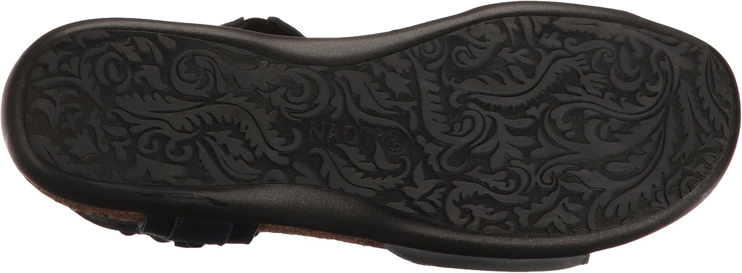 NAOT Footwear Sabrina Women's Sandal with Cork Footbed and Arch Support - Rivets - Comfort and Support - Lightweight and Perfect for Travel - Narrow to Medium Fit 6-6.5 Vintage Slate Lthr/Ink Lthr