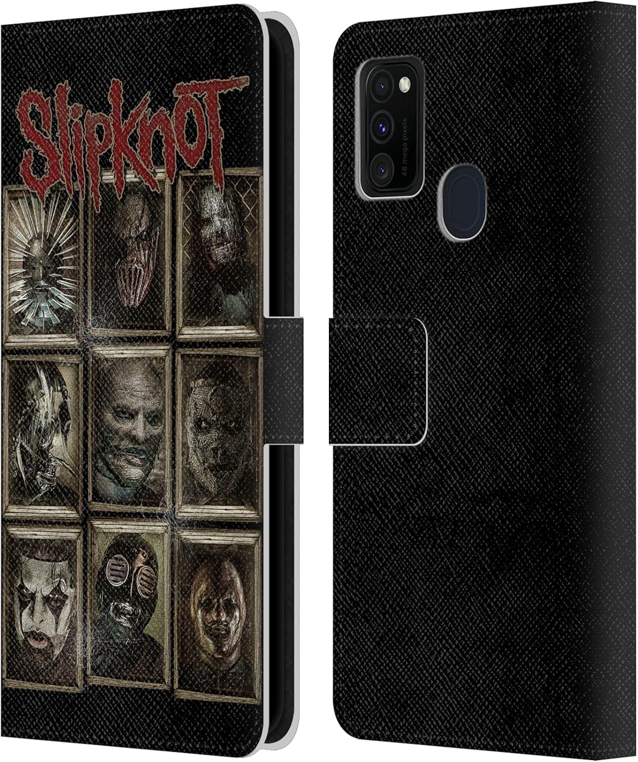 Head Case Designs Officially Licensed Slipknot Covered Faces Key Art Leather Wallet Case Compatible with Galaxy M30s (2019)/M21 (2020)