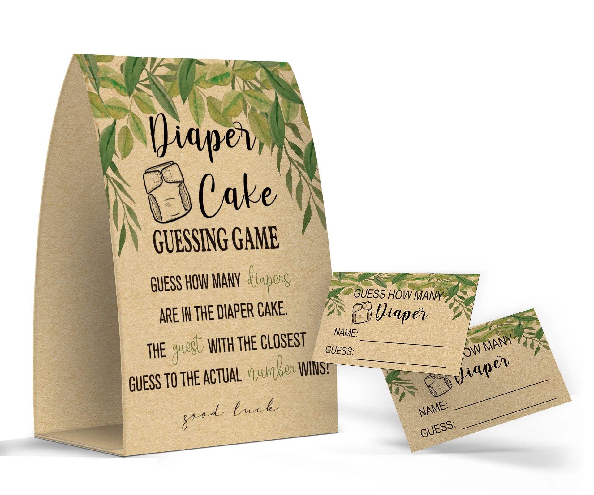 Buy Diaper Cake Kraft Sign, Guess How Many Diapers, Baby Shower Games