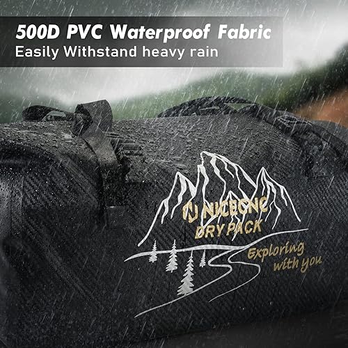 Miniatura 4 de NICECNC Bolsa de lona seca impermeable 66L, 500D PVC Tail Bag, Tronco, Equipaje universal de viaje de motocicleta, Negro