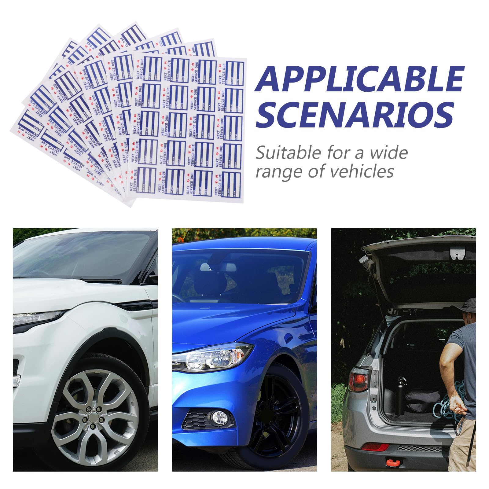 BESPORTBLE Adesivi Promemoria Cambio Olio Auto 400 Pezzi in Pet Resistenti alle Intemperie Layout Chiaro per Parabrezza e Accessori per Manutenzione Veicoli