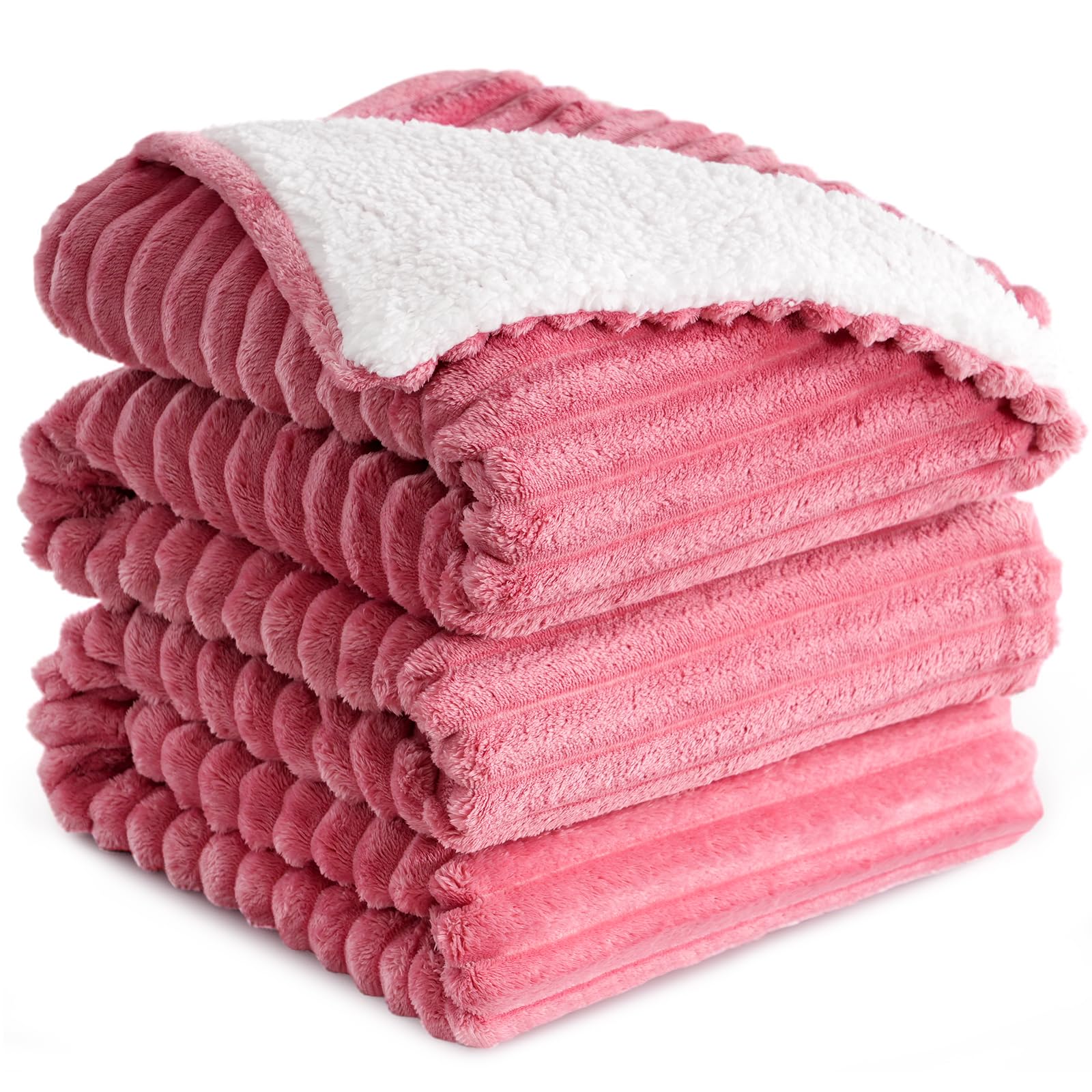 RUIKASI Sherpa Blanket Throw for Bed Fleece Blanket, 200x240 cm Pink