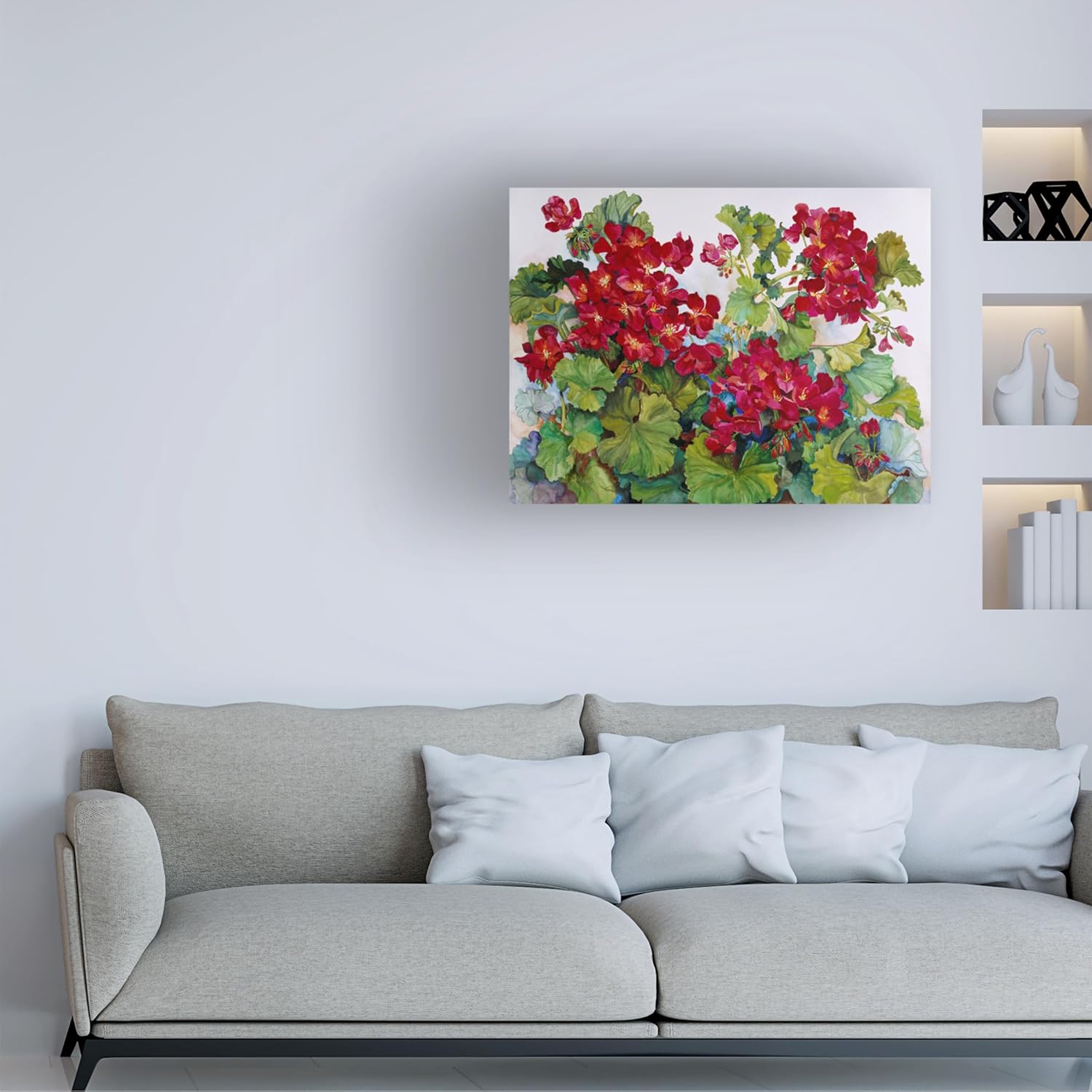 Deep Red Geraniums by Joanne Porter, 18x24-Inch