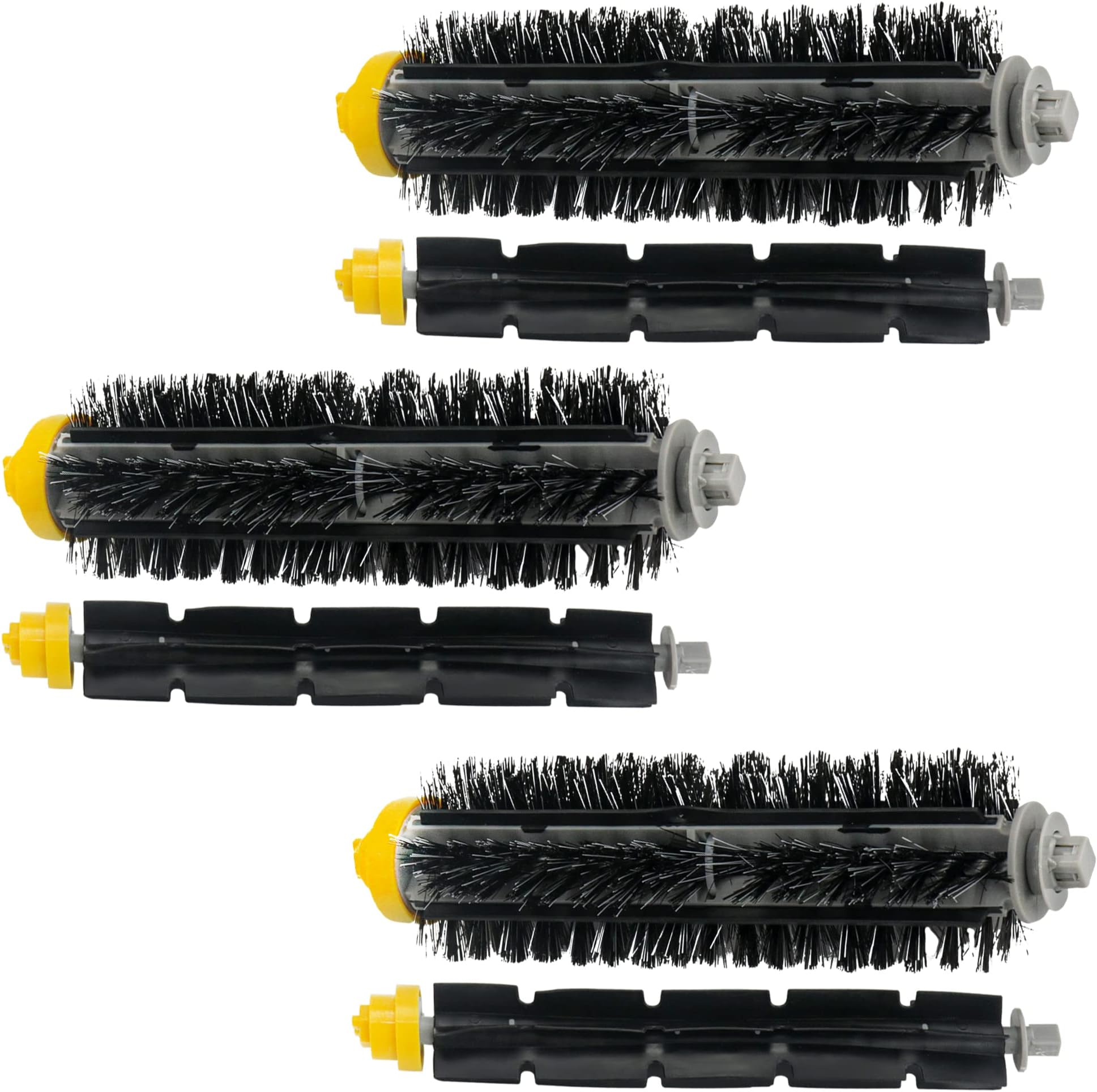 Replacement Brushes Fit for i-Robot Room-ba 600 & 700 Series 614 630 635 640 645 650 660 675 680 690 695 760 770 780 Robot Vacuum Cleaner Includes 3 Sets Bristle & Flexible Beater Brush Kit