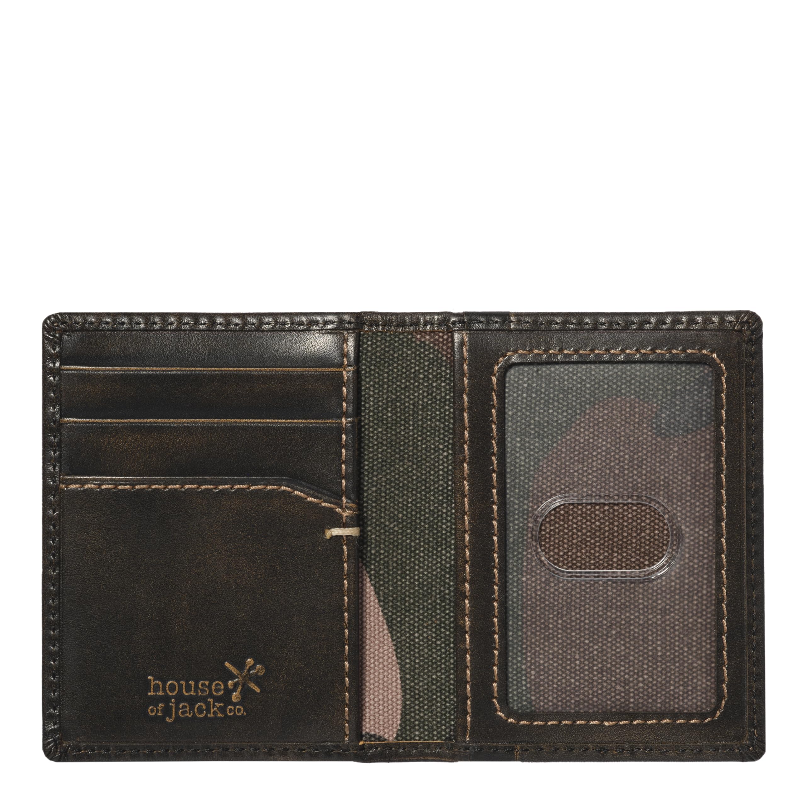 HOJ Co. Slim Card Wallet | Bifold Card Case | Full Grain Leather with Burnished Finish | Front Pocket Wallet | Minimalist Credit Card Holder