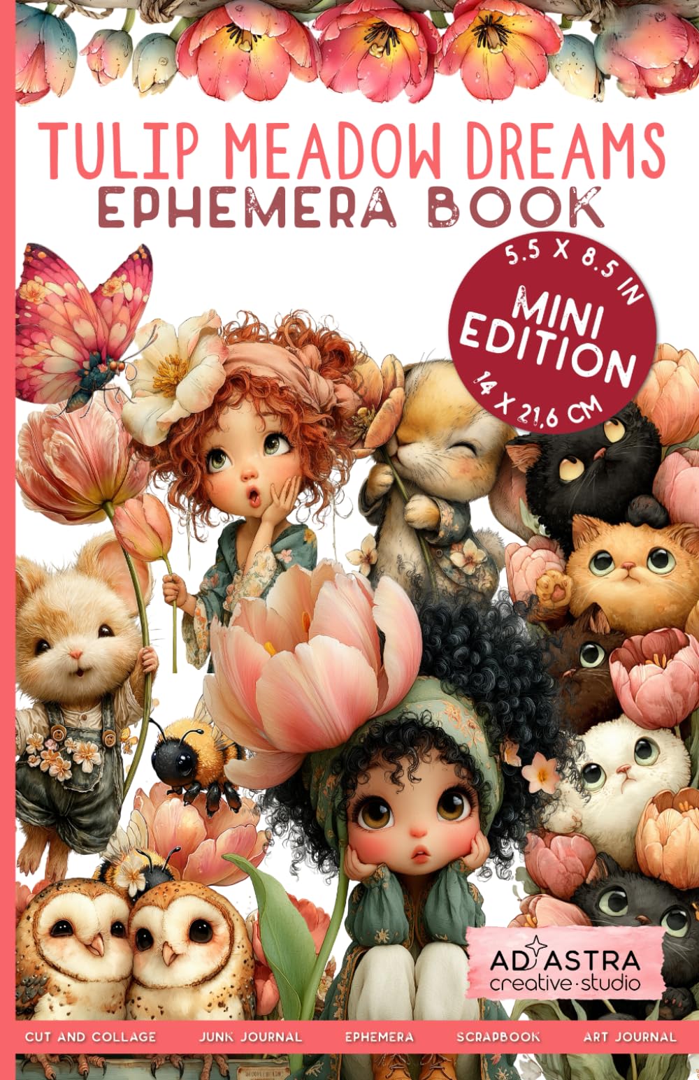 TULIP MEADOW DREAMS EPHEMERA BOOK MINI EDITION: For Junk Journals, Scrapbook, Ephemera and more