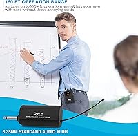 Vista 5 de Pyle Pyle PDWMU211 - Sistema de micrófono dual UHF inalámbrico profesional portátil con auriculares/micrófono de solapa, transmisor de cinturón