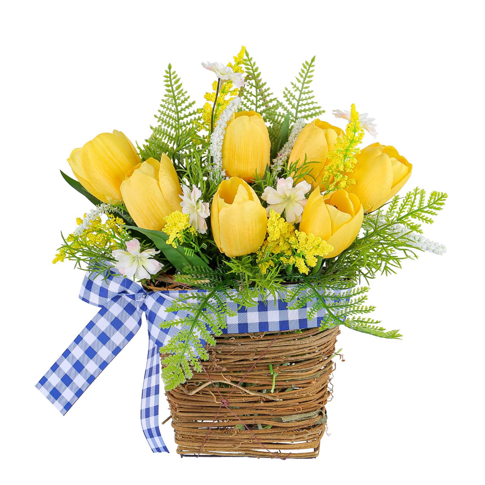 Kalttoy Artificial Flower Baskets Hanging Flowers Plant with Basket Door Hanging Decorationsfor Indoor and Outdoor Decorations Basket