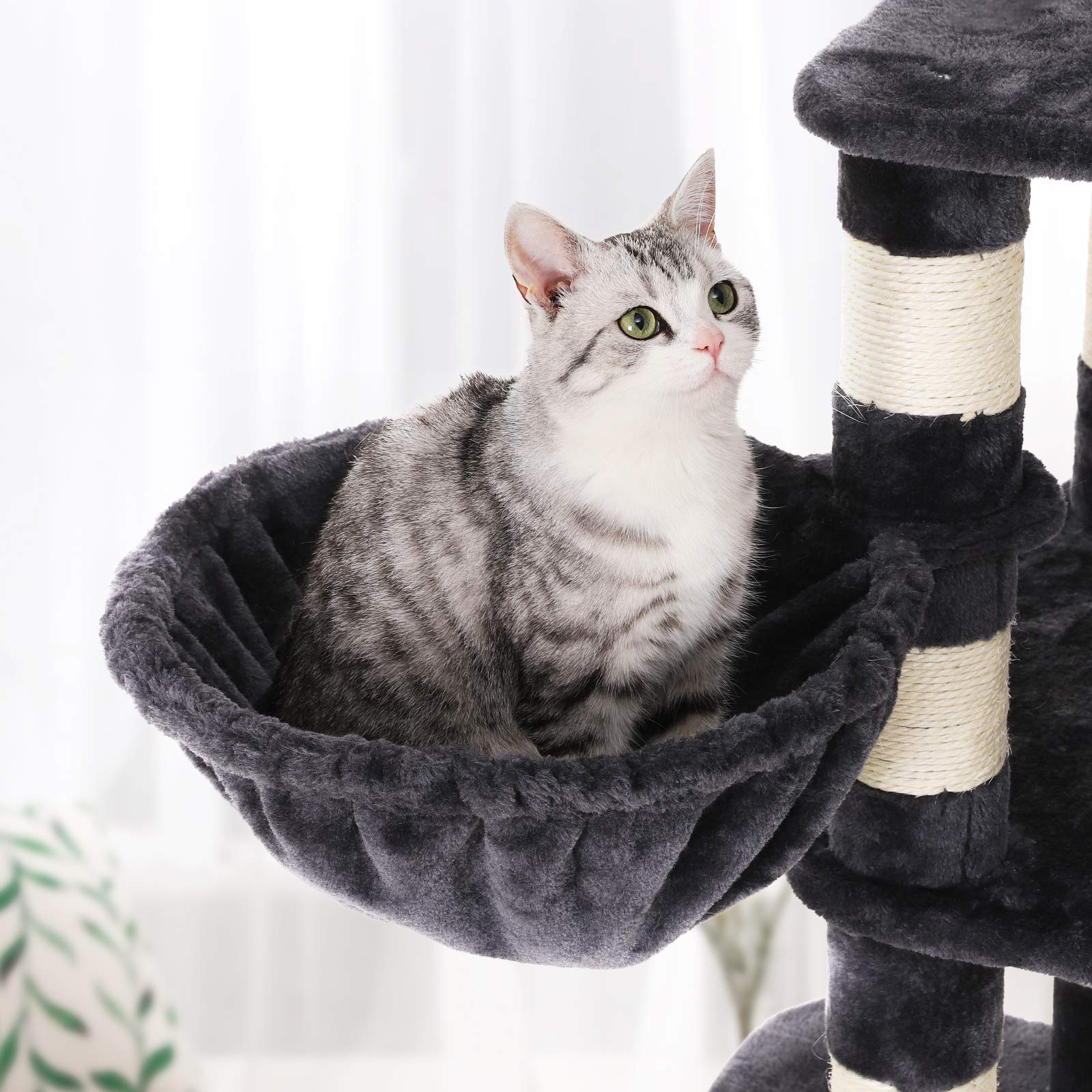 FEANDREA Árbol para Gatos, Torre de Juego 164 cm, Gris Antracita PCT99G