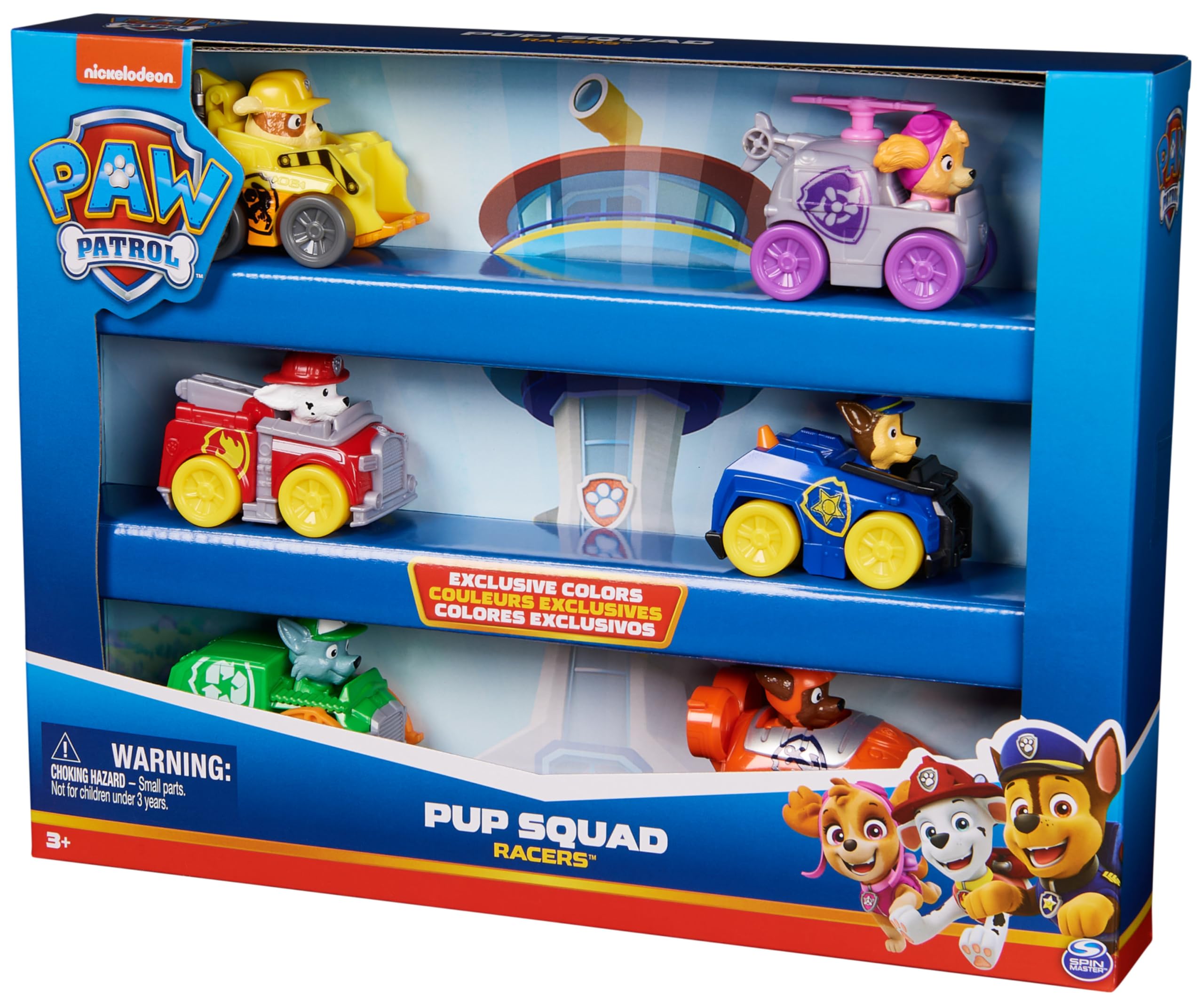 PAW PATROL - Fahrzeug Set Pup Squad Racers, 6-teiliges Geschenkset, Mini-Flitzer im Hosentaschen-Format 6 cm, für Kinder ab 3 Jahren