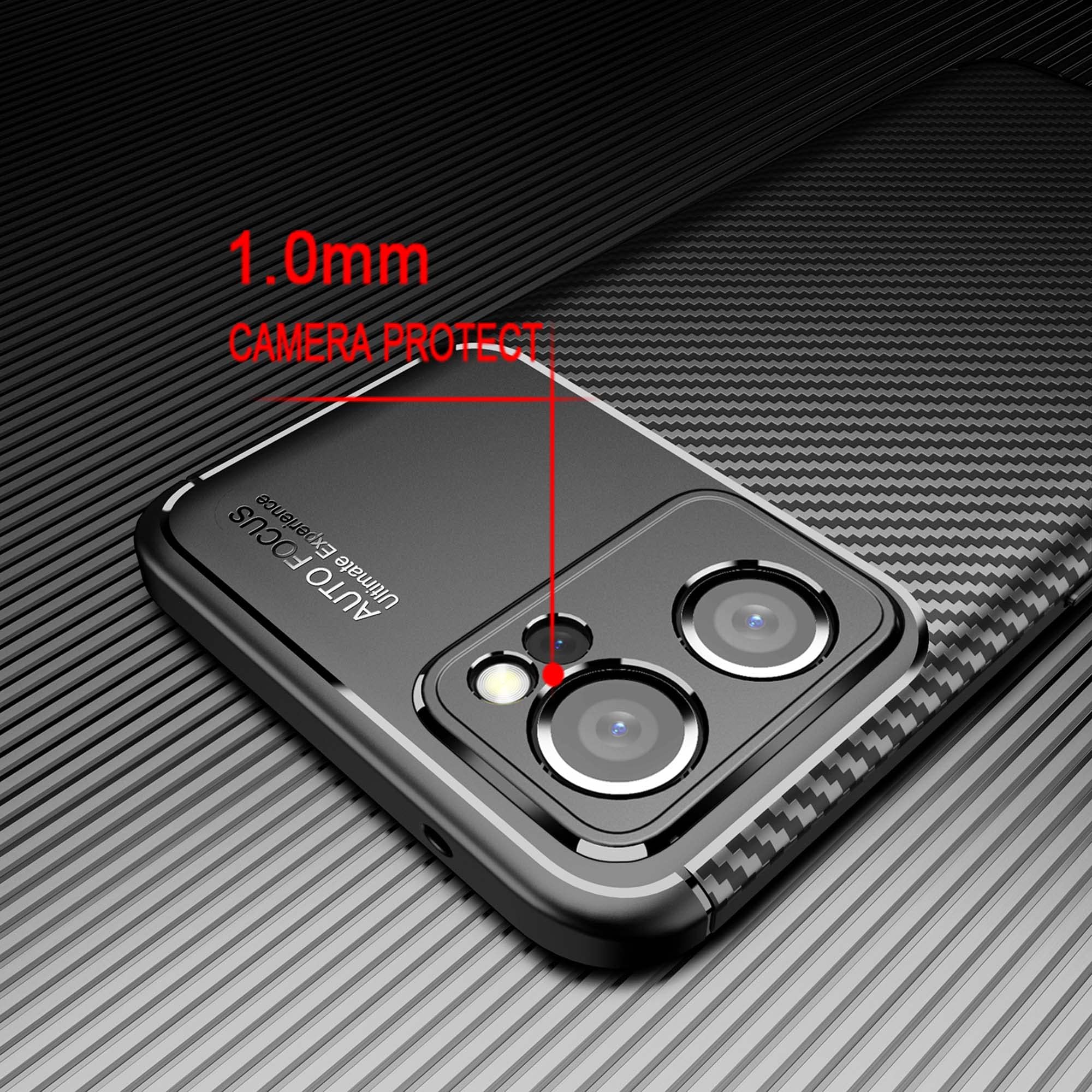 ILING Trasparente Cover per OPPO Find X5 Lite 5G, 360°Complète Protection Antiurto Custodia con Protezione Schermo Integrata, Ultra Sottile Hard PC Silicone TPU Bumper Caso (Nero