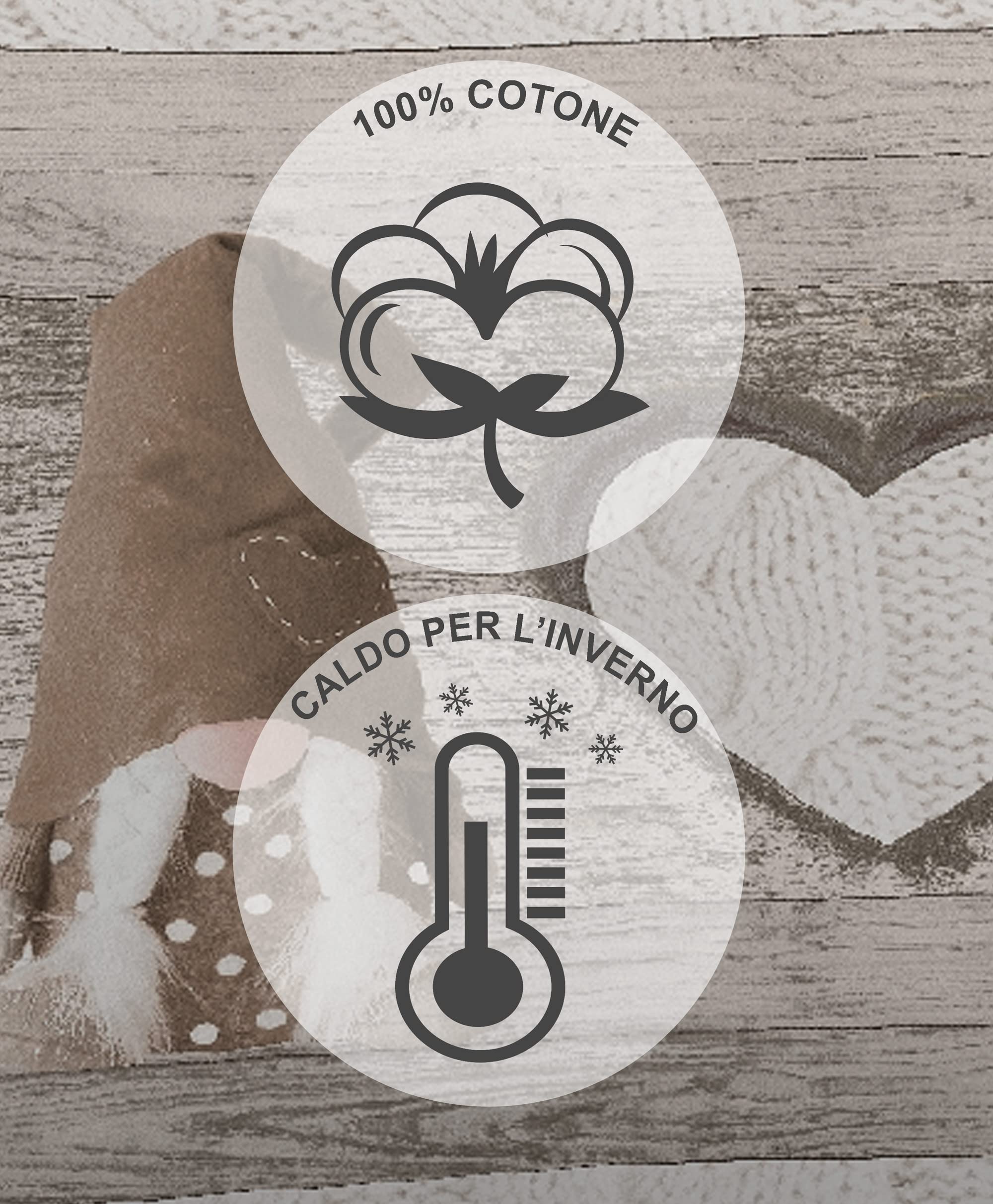 IlGruppone Passione Casa Copripiumino in Flanella Felpato Prodotto Italiano 100% Cotone di Flanella Sacco e Federe - Singolo - Beige (Matrimoniale, Gnomo beige)