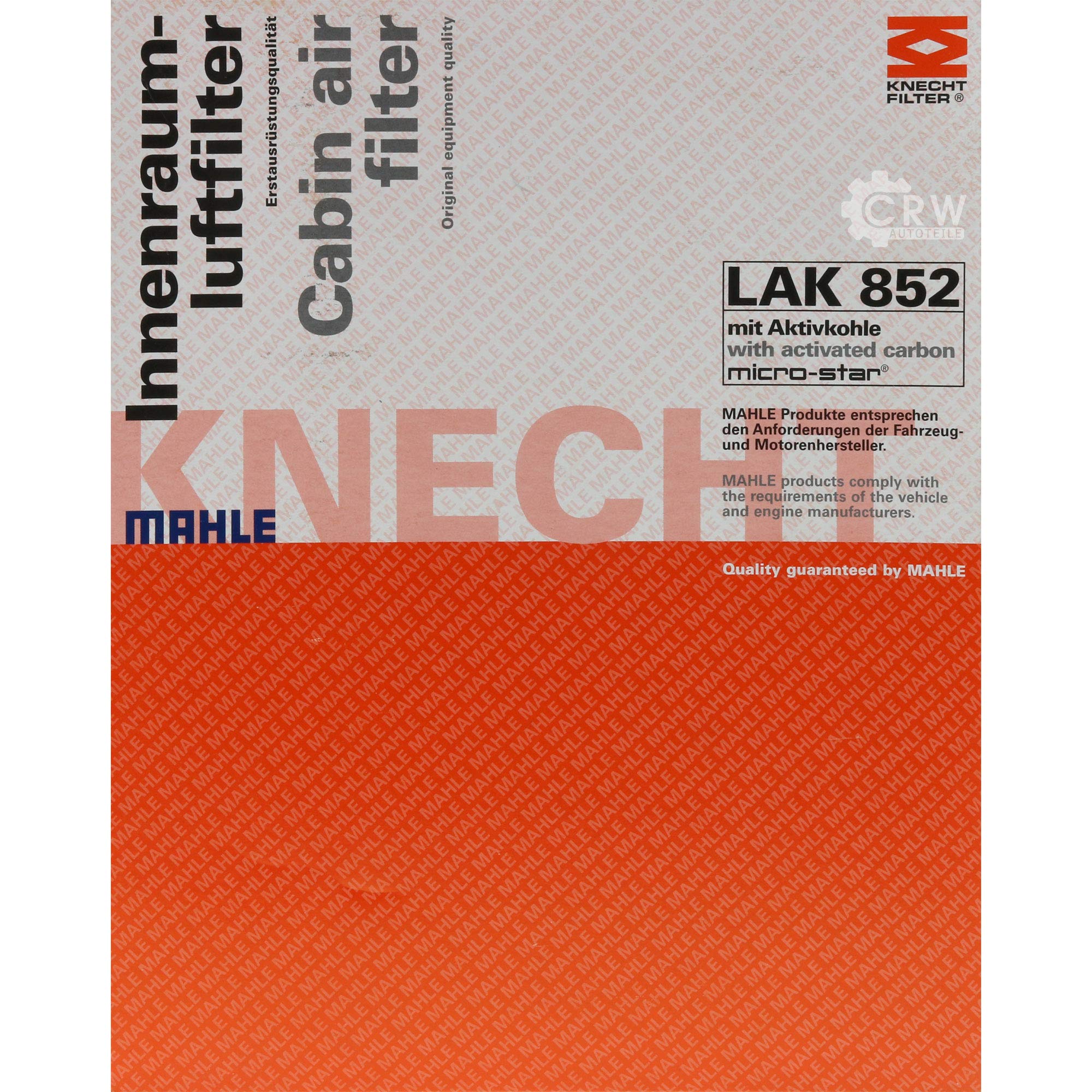 Paquete de inspección Kit de mantenimiento de filtros con filtro de aceite OC 727, filtro de aire LX 933/3, filtro de combustible KL 430, filtro de habitáculo (carbón activado) LAK 852, tornillo de