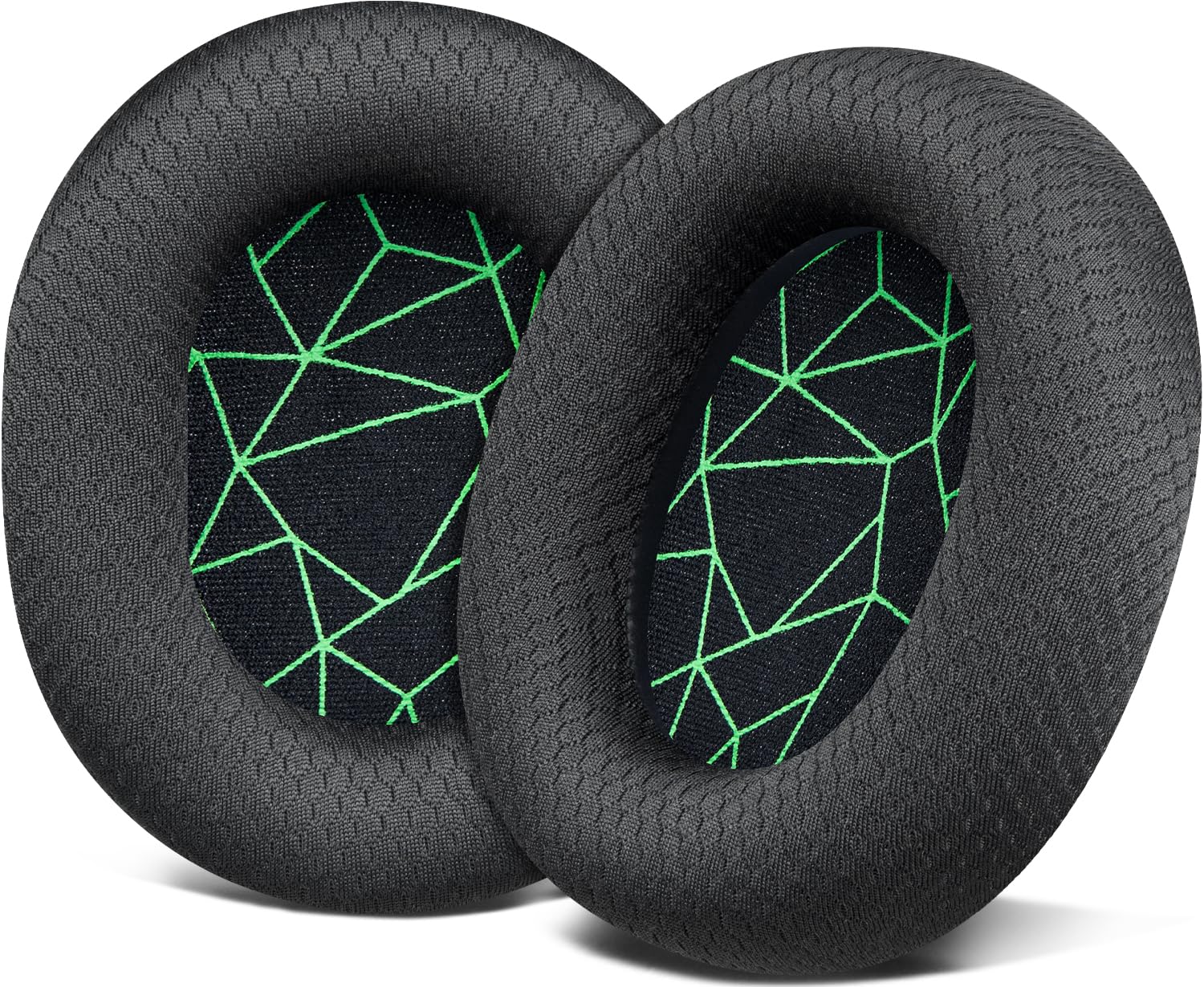 soulwit replacement earpads for steelseries arctis 1/3/5/arctis 7/7+/7p/7p+/7x/7x+/9/9x/pro/prime(do not fit any arctis nova) headset, ear pads cushions with high-density foam - black(green line)