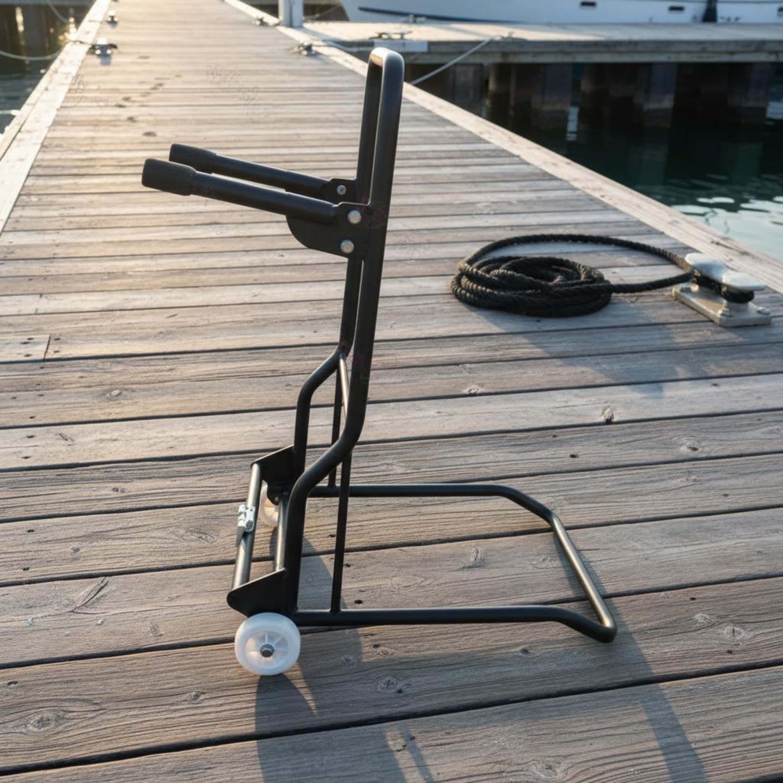 Baoblaze Carrello Motore Fuoribordo Carrello Trasporto Carrello Supporto Trolley Acciaio Verniciato con Staffa Portamotore Piattaforma, style to 3