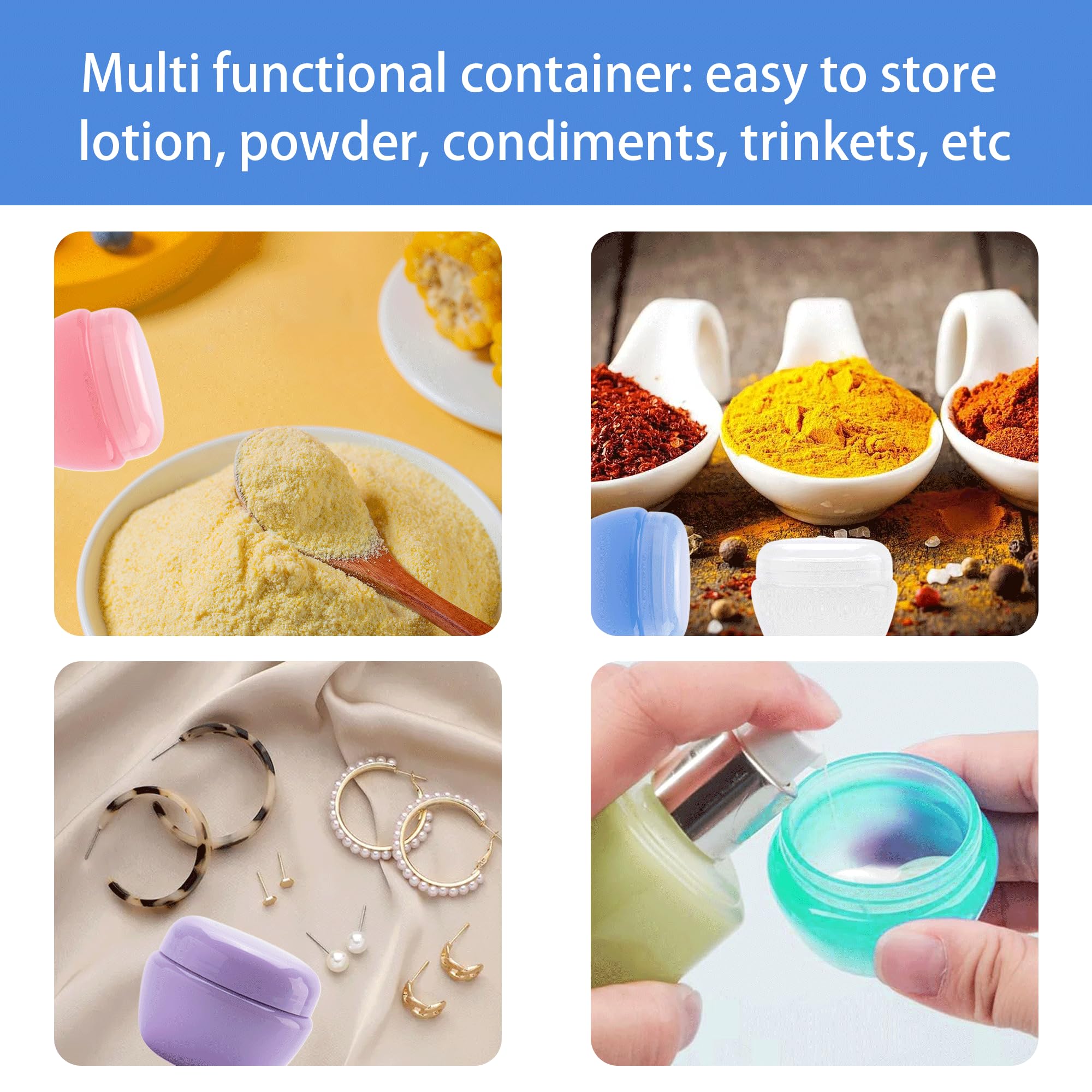 6PCS Waterproof Seal Leakproof Plastic Travel Containers Sets for Toiletries Cream, Lotion, Pink, 2 cm x 1 cm - Image 4