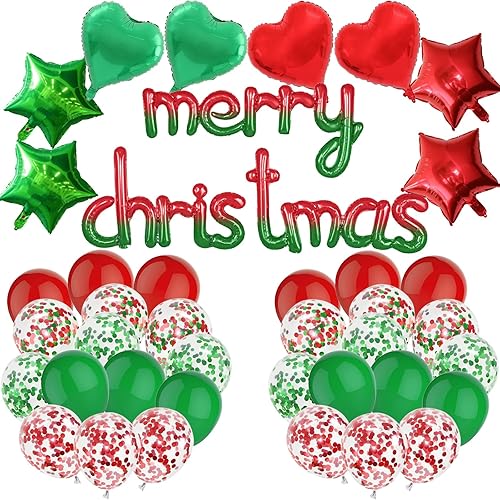 Merry Christmas Balloons Party Decorations - 41pcs Marry Christmas Banner