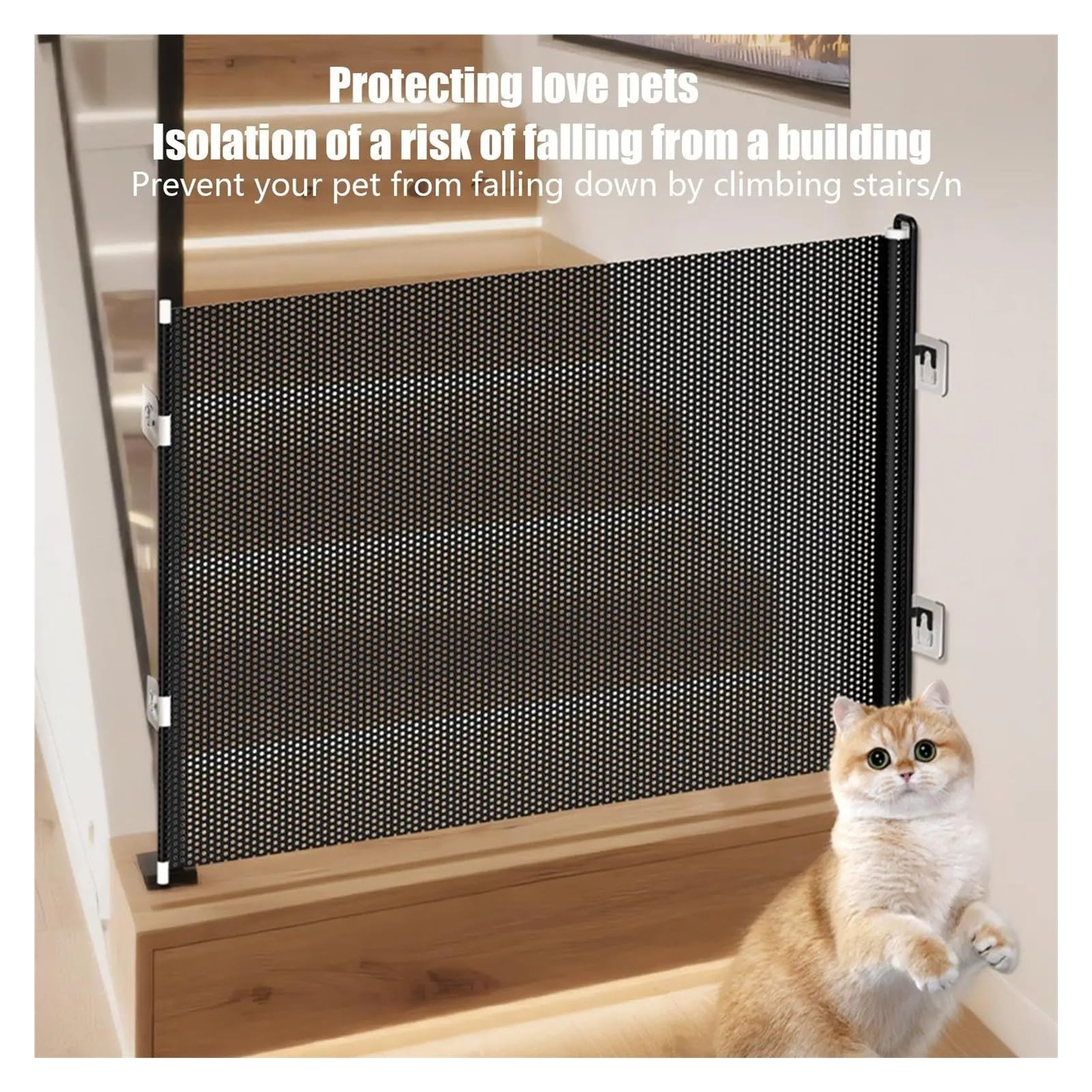 Cancelletto Estensibile Cancello di sicurezza for animali domestici retrattile largo