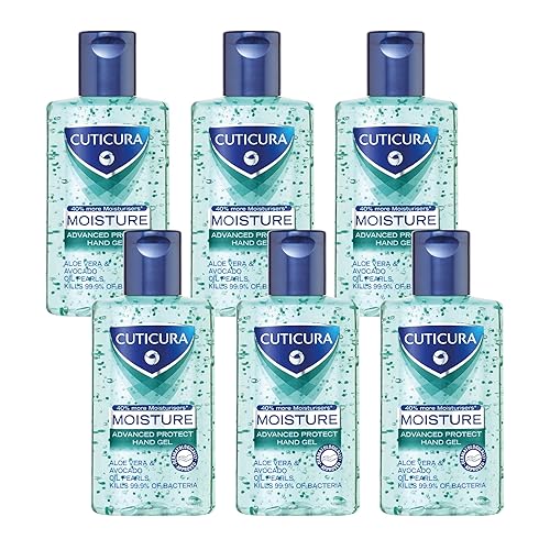 Cuticura Moisture Anti Bacterial Hand Gel, 6x100ml - Moisture Advanced Protect - 100 ml (Pack of 6)