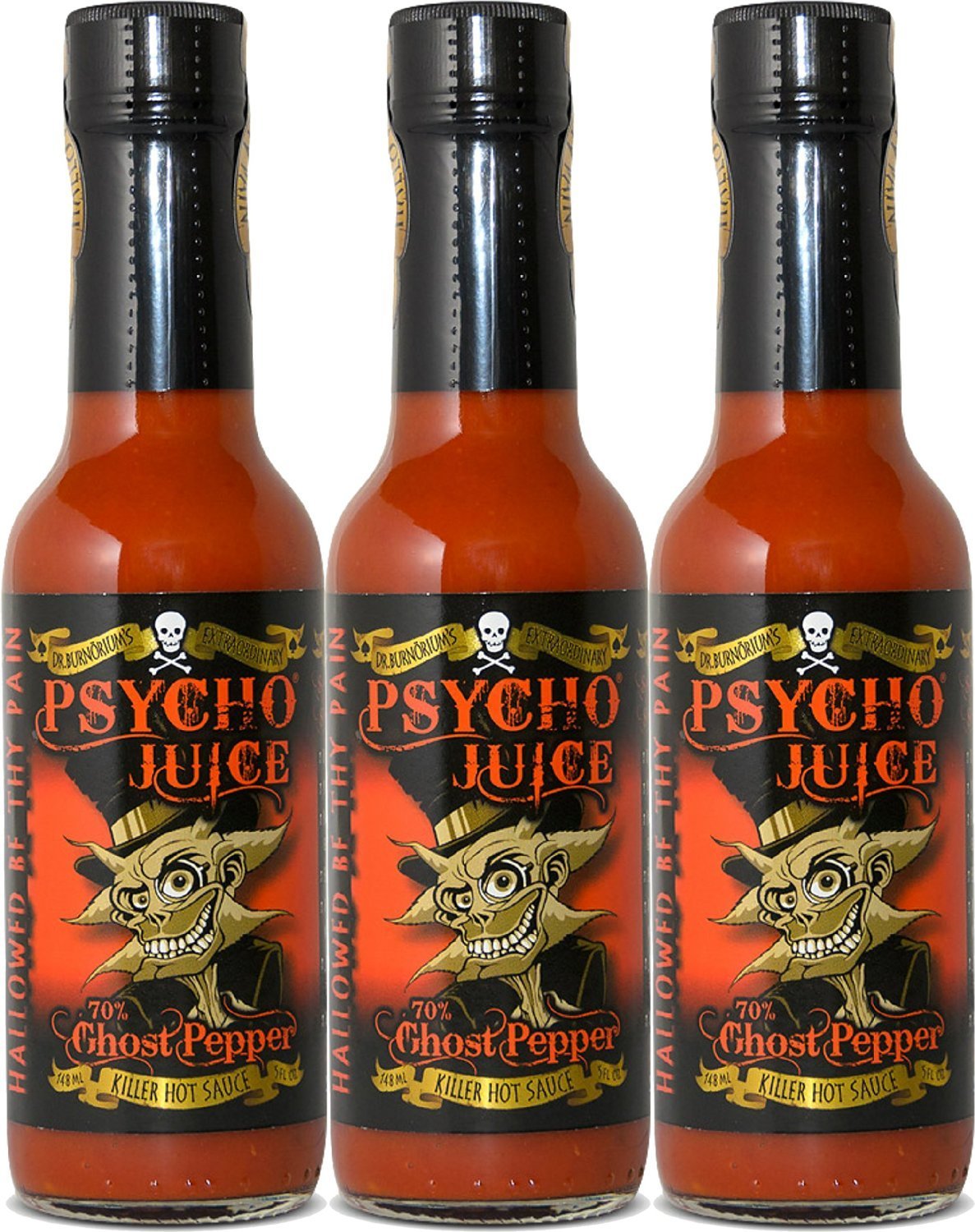 Set Of 3 Psycho Juice 70% Ghost Pepper