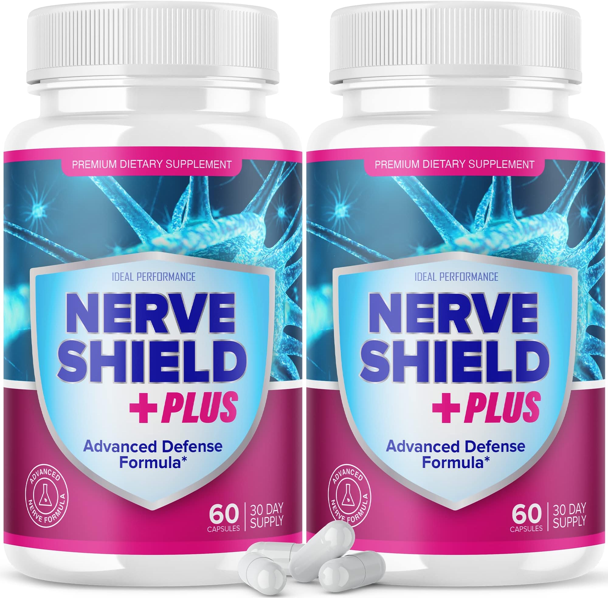 (2 Pack) Nerve Shield Plus Pills Original Supplement Advanced Nerve Formula (120 Capsules)