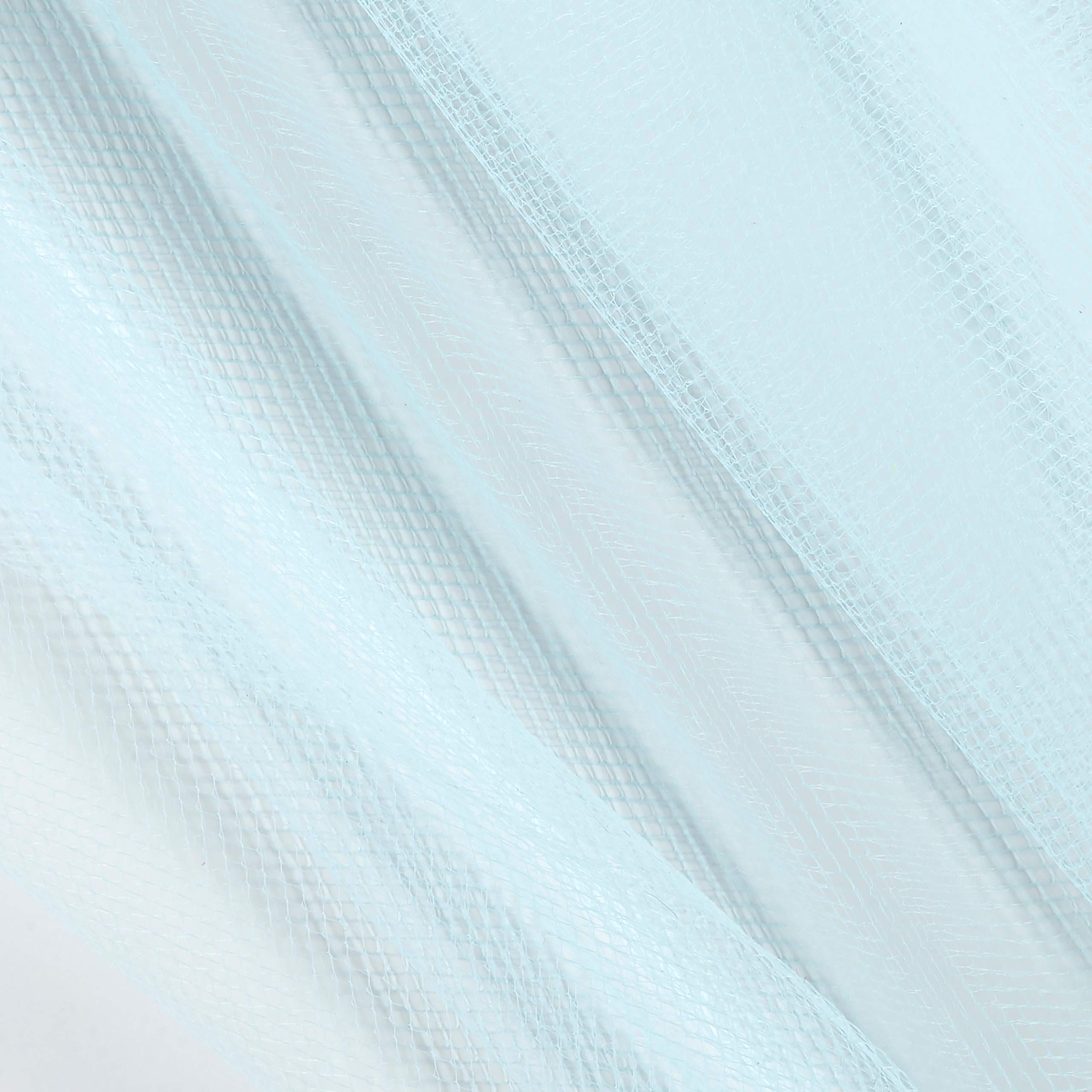 Vogue Group 54'' Polyester Tulle (Bolt 40 Yard) Fabric, Baby Blue