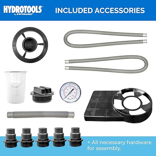 Miniatura 8 de Swimline 71233 - Filtro de arena combo de12pulgadas, diseño de prefiltro con trampa para los desechos