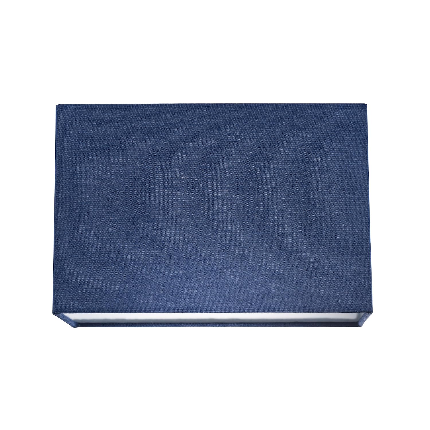 Contemporary and Stylish Navy Midnight Blue Linen Fabric Rectangular Lamp Shade for Wall Ceiling or Table - 29cm Length 60w Maximum Suitable for The Home or Business by Happy Homewares